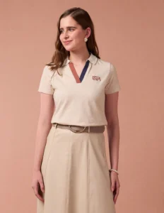 heathered cotton polo shirt