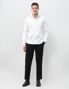 dobby self design vertical striped shirt