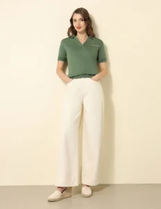 tipped collar boxy fit polo shirt
