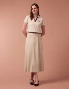 heathered cotton polo shirt