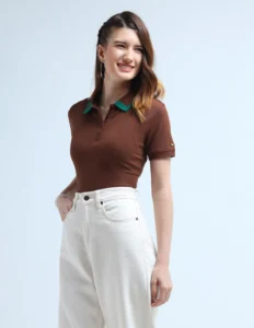 metal branding solid polo shirt