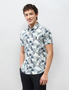 motel on the coast tropical printed shirt