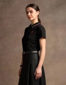 tipped collar solid polo shirt