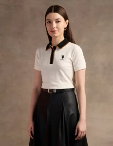 tipped placket polo shirt
