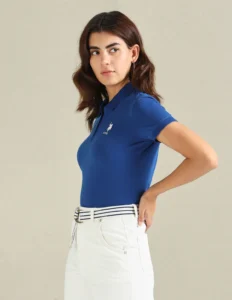 cotton stretch logo polo shirt