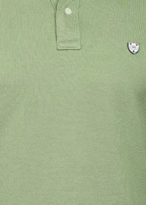 alan jones men solid polo neck cotton blend green t shirt