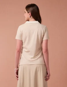 heathered cotton polo shirt