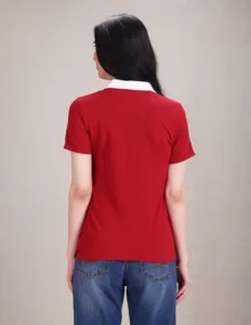 contrast collar solid polo shirt