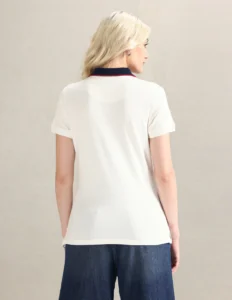 contrast collar pique polo shirt