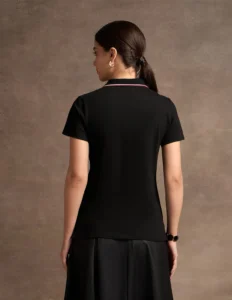 tipped collar solid polo shirt