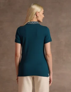 jacquard collar polo shirt