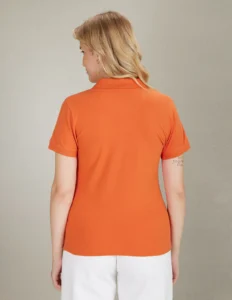 zipper placket stretch polo shirt