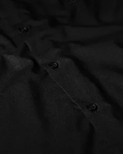 black stretch plain slim fit casual shirt