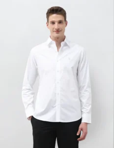 dobby self design vertical striped shirt