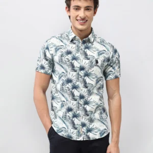 motel on the coast tropical printed shirt