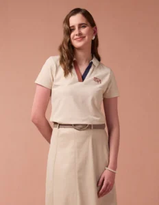 heathered cotton polo shirt
