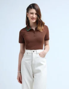 metal branding solid polo shirt