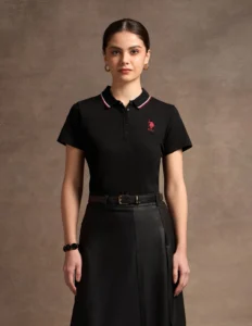 tipped collar solid polo shirt