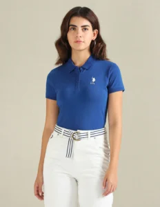 cotton stretch logo polo shirt