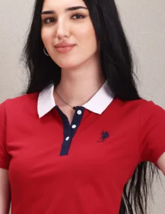 contrast collar solid polo shirt
