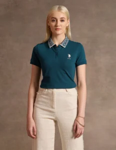 jacquard collar polo shirt