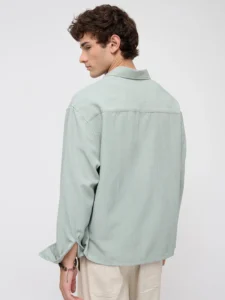 misty moss green fine weave shirt