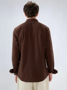 roasted coffee brown textured shirt