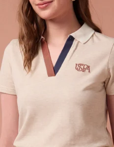 heathered cotton polo shirt