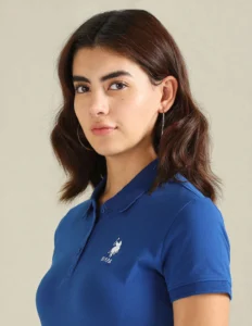 cotton stretch logo polo shirt