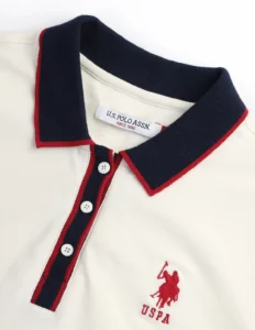 contrast collar pique polo shirt