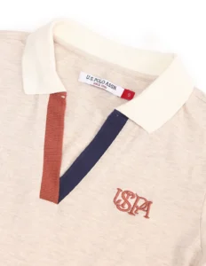 heathered cotton polo shirt