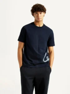 Men's Graphic Print Navy Crew Neck T-shirt men