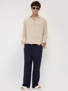 sand beige velour finish boxy fit crop shirt