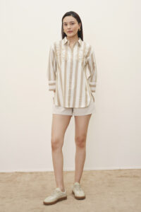petula embroidered beige shirt