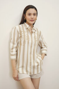petula embroidered beige shirt
