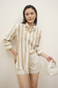 petula embroidered beige shirt