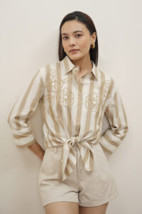 petula embroidered beige shirt