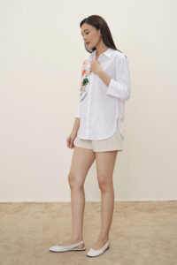 leona printed white shirt