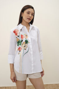 leona printed white shirt