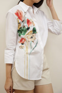 leona printed white shirt
