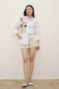 leona printed white shirt
