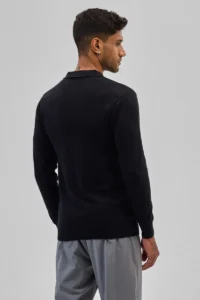 black self design polo t shirt